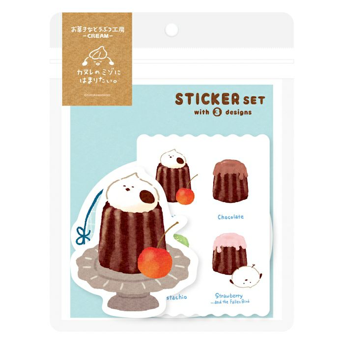 ｽﾃｯｶｰ3柄ｾｯﾄ ﾄﾘ お菓子などうぶつ工房