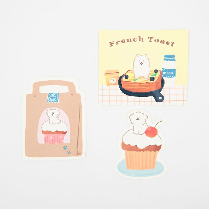 ｽﾃｯｶｰ3柄ｾｯﾄ ｲﾇ お菓子などうぶつ工房