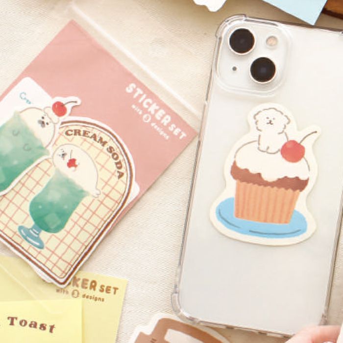 ｽﾃｯｶｰ3柄ｾｯﾄ ﾈｺ お菓子などうぶつ工房