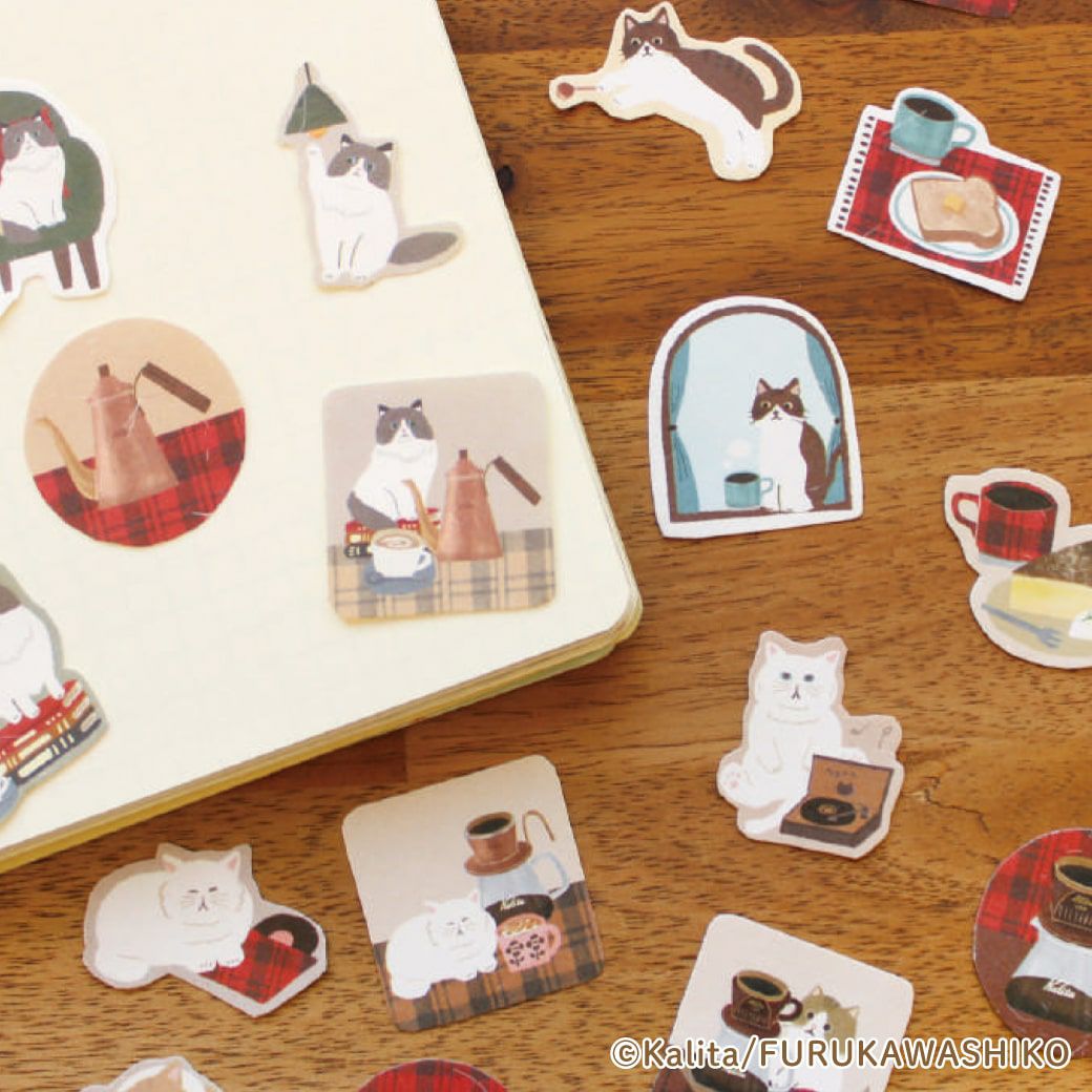 和紙ﾌﾚｰｸｼｰﾙ Black coffee ｶﾘﾀ