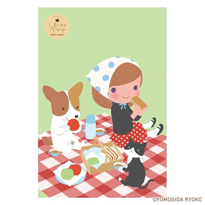 ﾎﾟｽﾄｶｰﾄﾞ PICNIC ﾖﾓｷﾞ田ﾘｮｵｺWithTrip