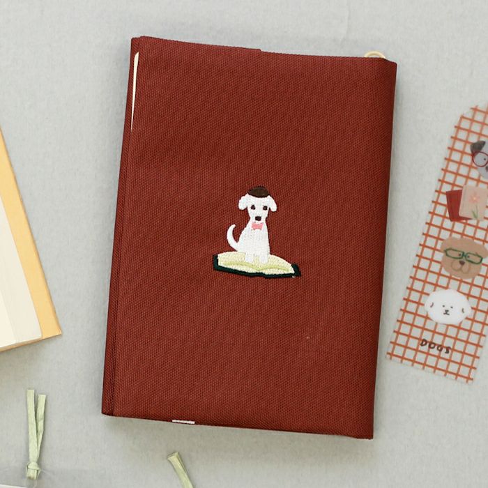 刺繍ﾌﾞｯｸｶﾊﾞｰ 本といぬ HONTOWATASHI | 古川紙工公式オンラインショップ