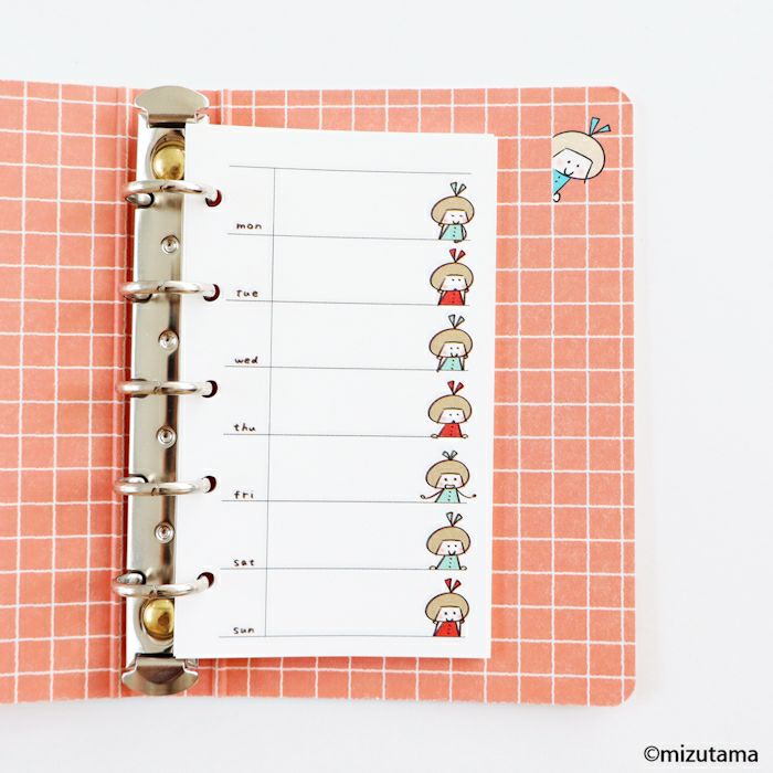 fufufu手帳 ﾘﾌｨﾙM5 ｳｨｰｸﾘｰ  りんちゃん