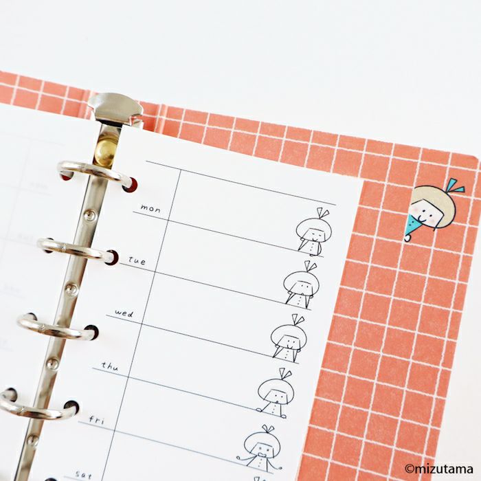 fufufu手帳 ﾘﾌｨﾙM5 ｳｨｰｸﾘｰ  りんちゃん