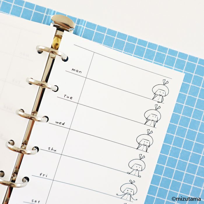 fufufu手帳 ﾘﾌｨﾙM6 ｳｨｰｸﾘｰ  りんちゃん