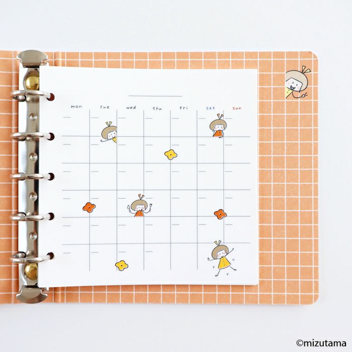 fufufu手帳 ﾘﾌｨﾙM5ｽｸｴｱ ﾏﾝｽﾘｰ  りんちゃん