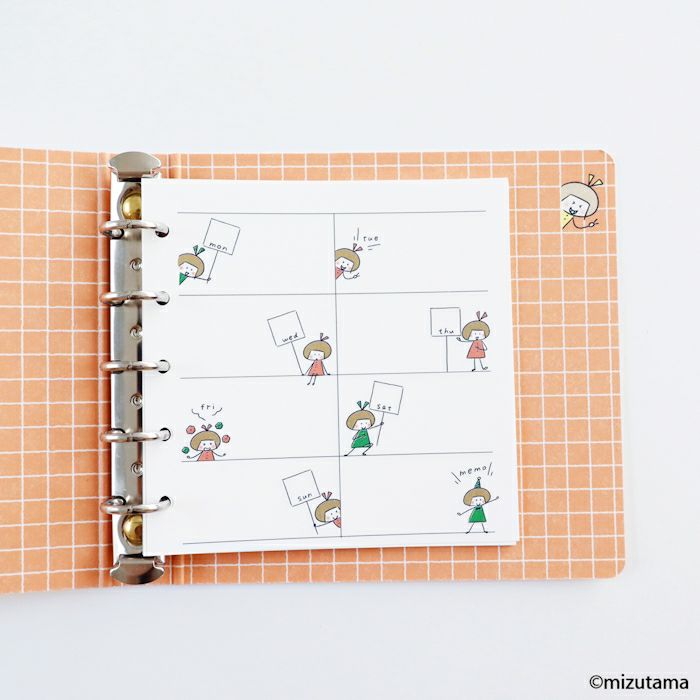 fufufu手帳 ﾘﾌｨﾙM5ｽｸｴｱ ｳｨｰｸﾘｰ  りんちゃん