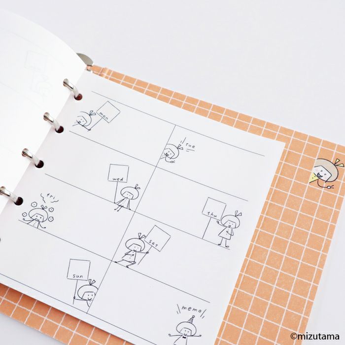 fufufu手帳 ﾘﾌｨﾙM5ｽｸｴｱ ｳｨｰｸﾘｰ  りんちゃん