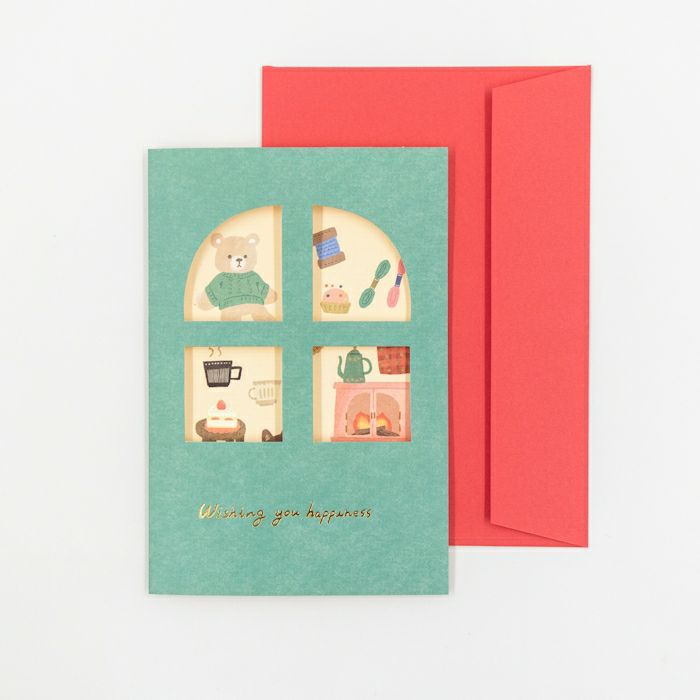 窓あきﾒｯｾｰｼﾞｶｰﾄﾞ くまのぬいぐるみ