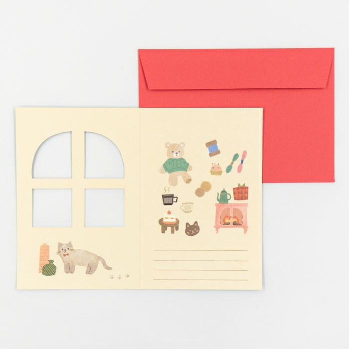 窓あきﾒｯｾｰｼﾞｶｰﾄﾞ くまのぬいぐるみ