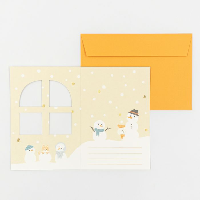 窓あきﾒｯｾｰｼﾞｶｰﾄﾞ 雪だるま