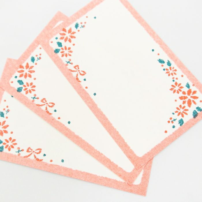 ﾚﾄﾛ印刷ﾐﾆｶｰﾄﾞ 赤い花