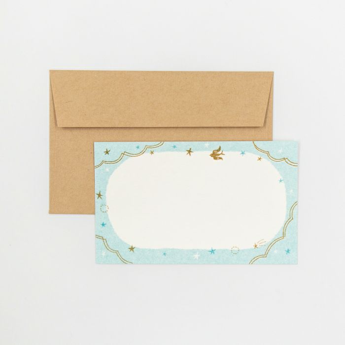 ﾚﾄﾛ印刷ﾐﾆｶｰﾄﾞ ことりと星