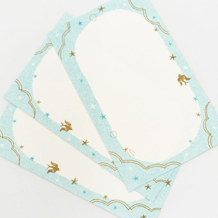 ﾚﾄﾛ印刷ﾐﾆｶｰﾄﾞ ことりと星