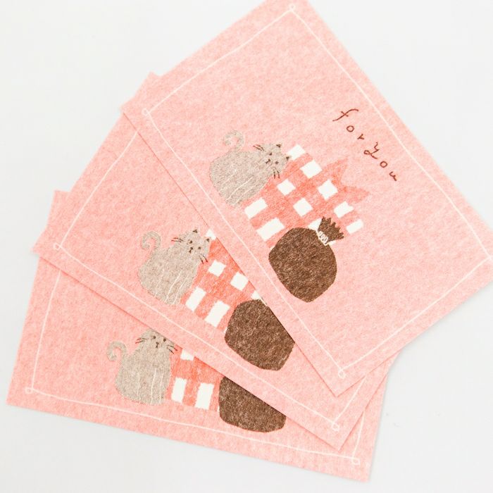 ﾚﾄﾛ印刷ﾐﾆｶｰﾄﾞ ねことﾌﾟﾚｾﾞﾝﾄ