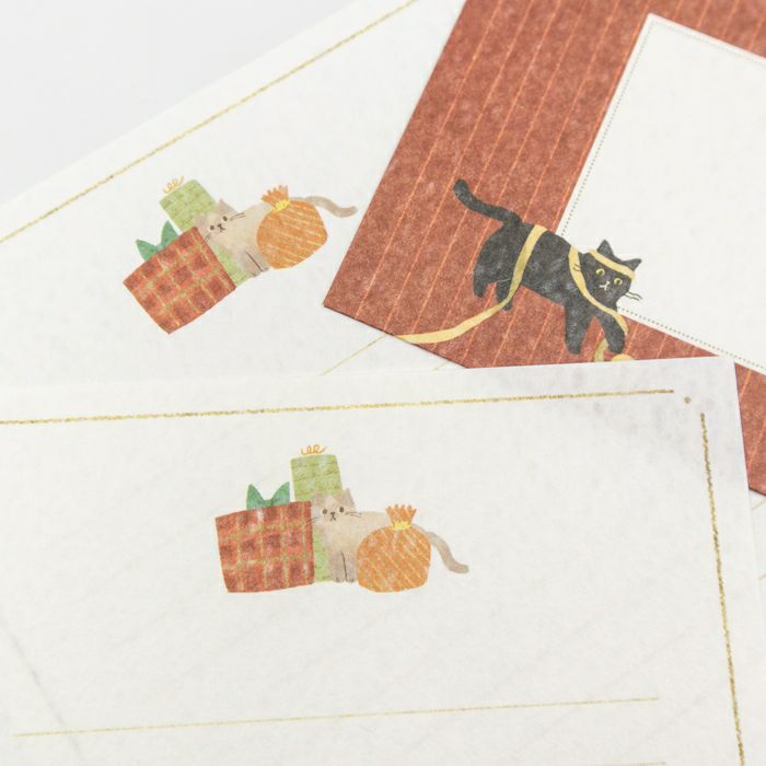 今日のお手紙ﾚﾀｰｾｯﾄ ﾌﾟﾚｾﾞﾝﾄとにゃんこ | 古川紙工公式