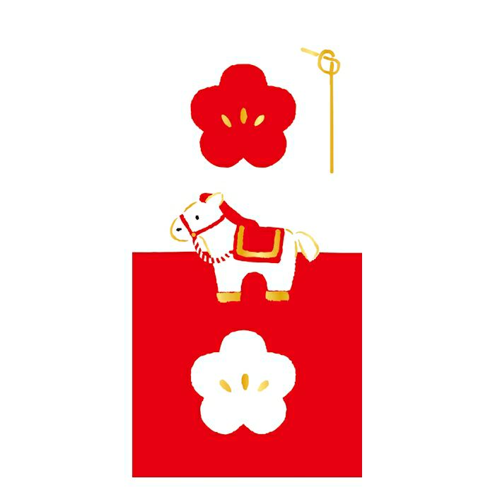 お年玉のし袋M 箔 梅午