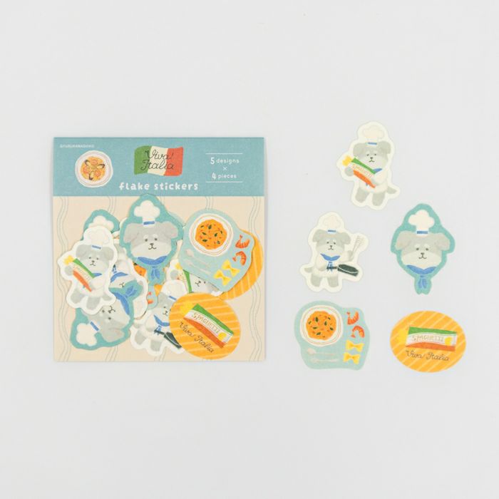 和紙ﾌﾚｰｸｼｰﾙ ﾊﾟｽﾀわんこ ｲﾀﾘｱ