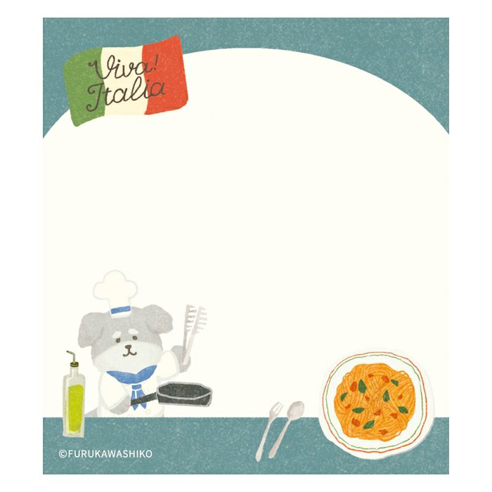 ﾒﾓﾊﾟｯﾄﾞ ﾊﾟｽﾀわんこ ｲﾀﾘｱ