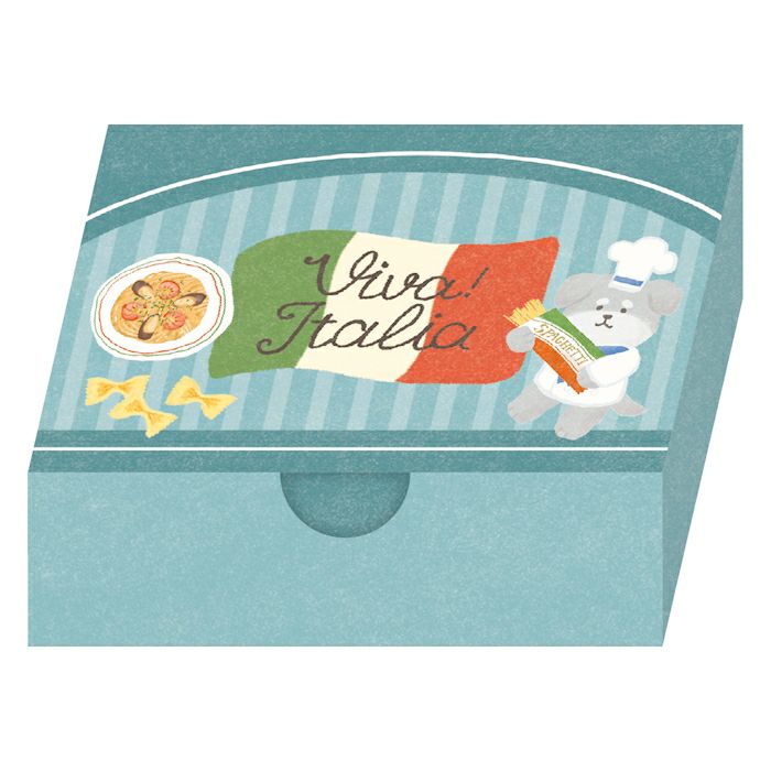 箱入りﾒﾓ ﾊﾟｽﾀわんこ ｲﾀﾘｱ