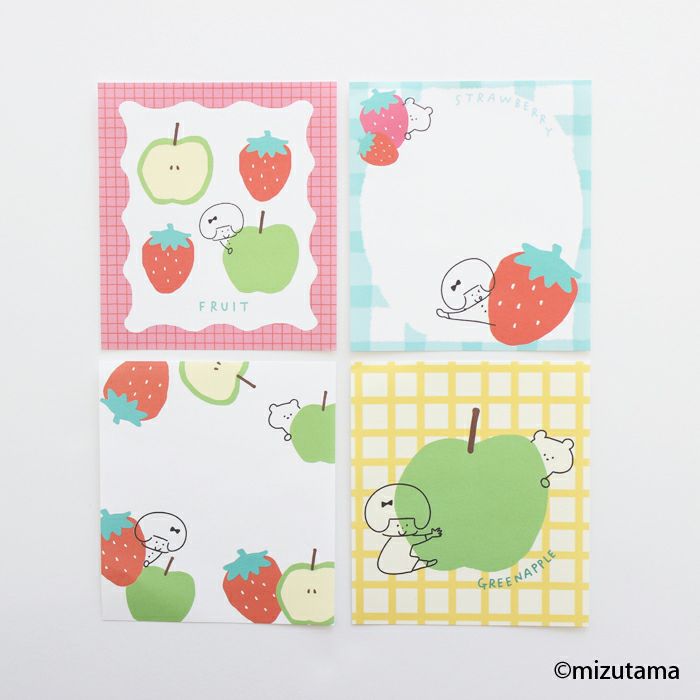 ｵﾝﾗｲﾝ限定 ﾒﾓﾊﾟｯﾄﾞ FRUIT GREEN APPLE×STRAWBERRY | 古川紙工公式