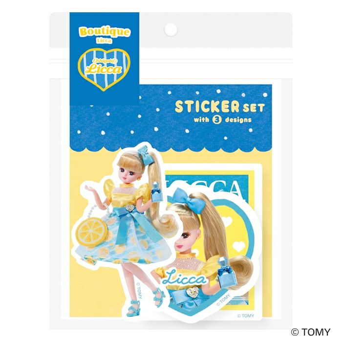 ｽﾃｯｶｰ3柄ｾｯﾄ ﾌﾞﾃｨｯｸ ﾘｶちゃん