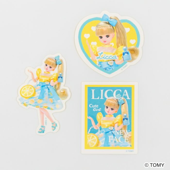 ｽﾃｯｶｰ3柄ｾｯﾄ ﾌﾞﾃｨｯｸ ﾘｶちゃん