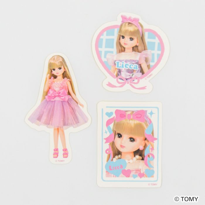 ｽﾃｯｶｰ3柄ｾｯﾄ ｱｲﾄﾞﾙ ﾘｶちゃん