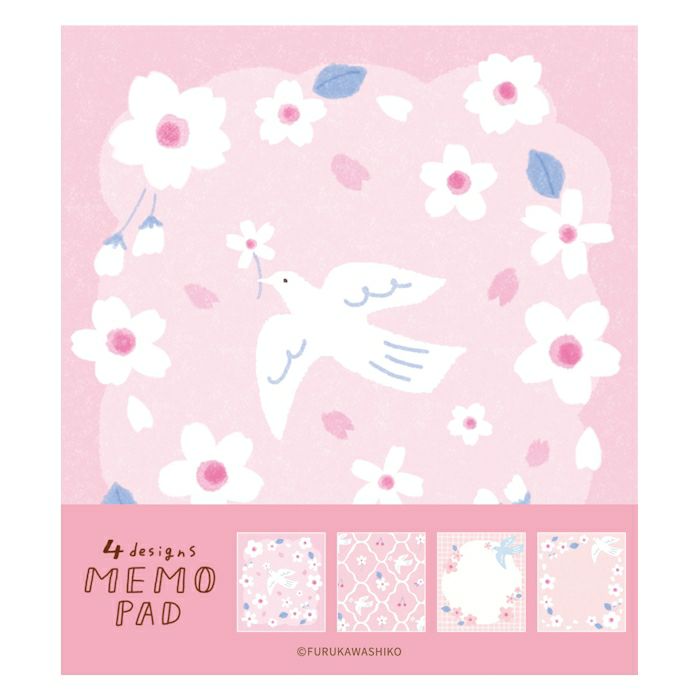 ﾒﾓﾊﾟｯﾄﾞ ｻｸﾗと白い鳥 | 古川紙工公式オンラインショップ