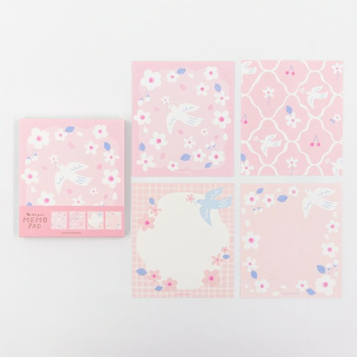 ﾒﾓﾊﾟｯﾄﾞ ｻｸﾗと白い鳥 | 古川紙工公式オンラインショップ