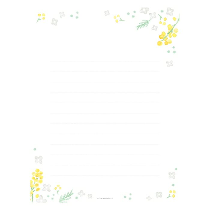 今日のお手紙ﾚﾀｰｾｯﾄ ﾐﾓｻﾞと白い花