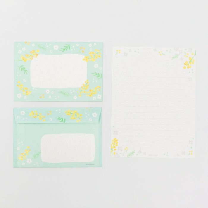 今日のお手紙ﾚﾀｰｾｯﾄ ﾐﾓｻﾞと白い花