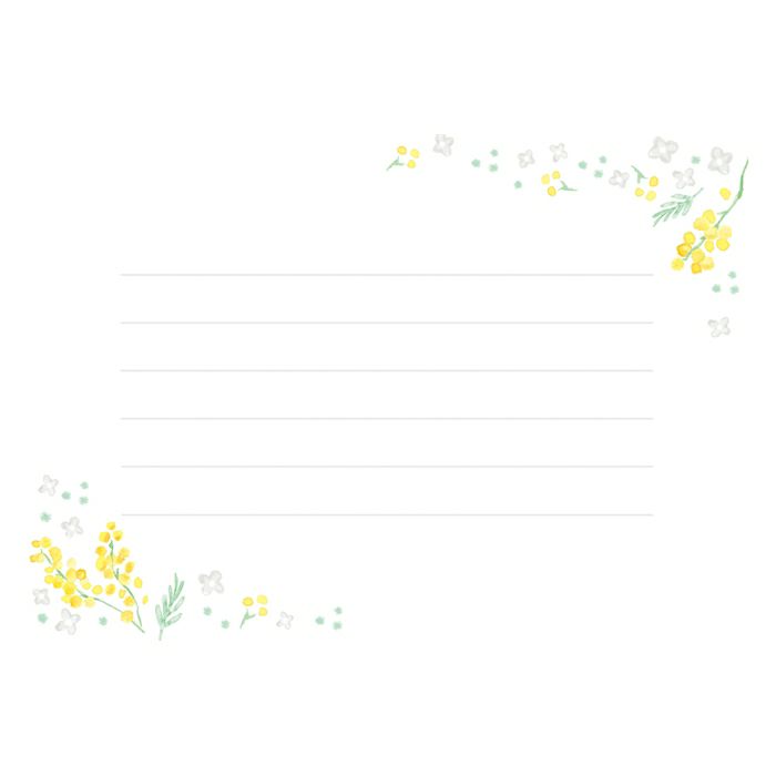 お手紙美人 ﾐﾓｻﾞと白い花